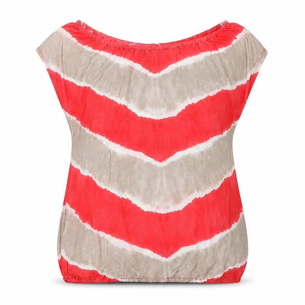 INC International Concepts Womens Pink Striped Viscose Basic Blouse Size S Round Neck