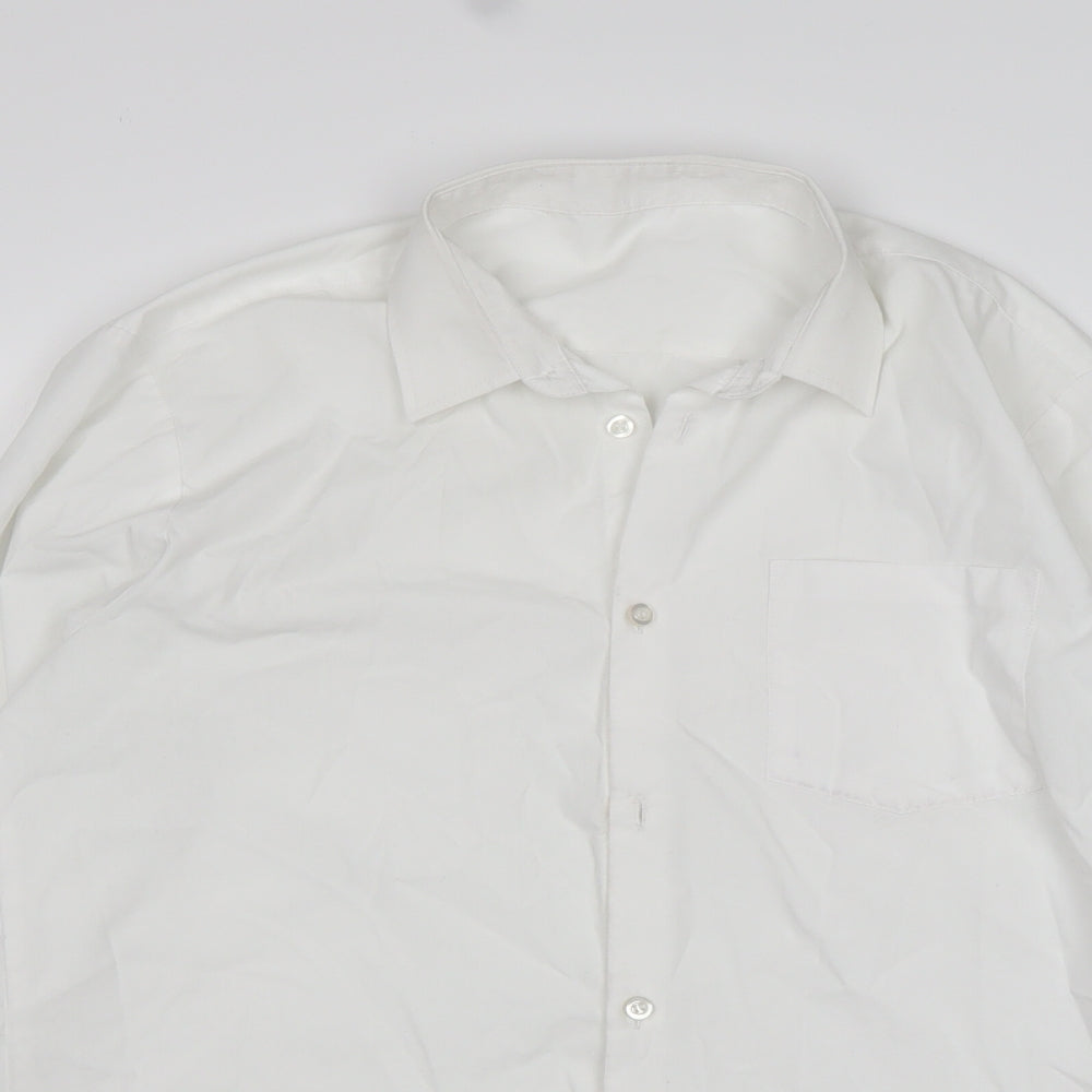George Boys White  Polyester Basic Button-Up Size 15-16 Years Collared