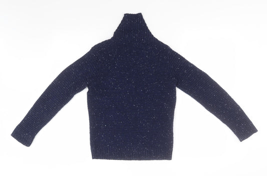 Matalan Girls Blue Roll Neck  Polyester Pullover Jumper Size 10 Years