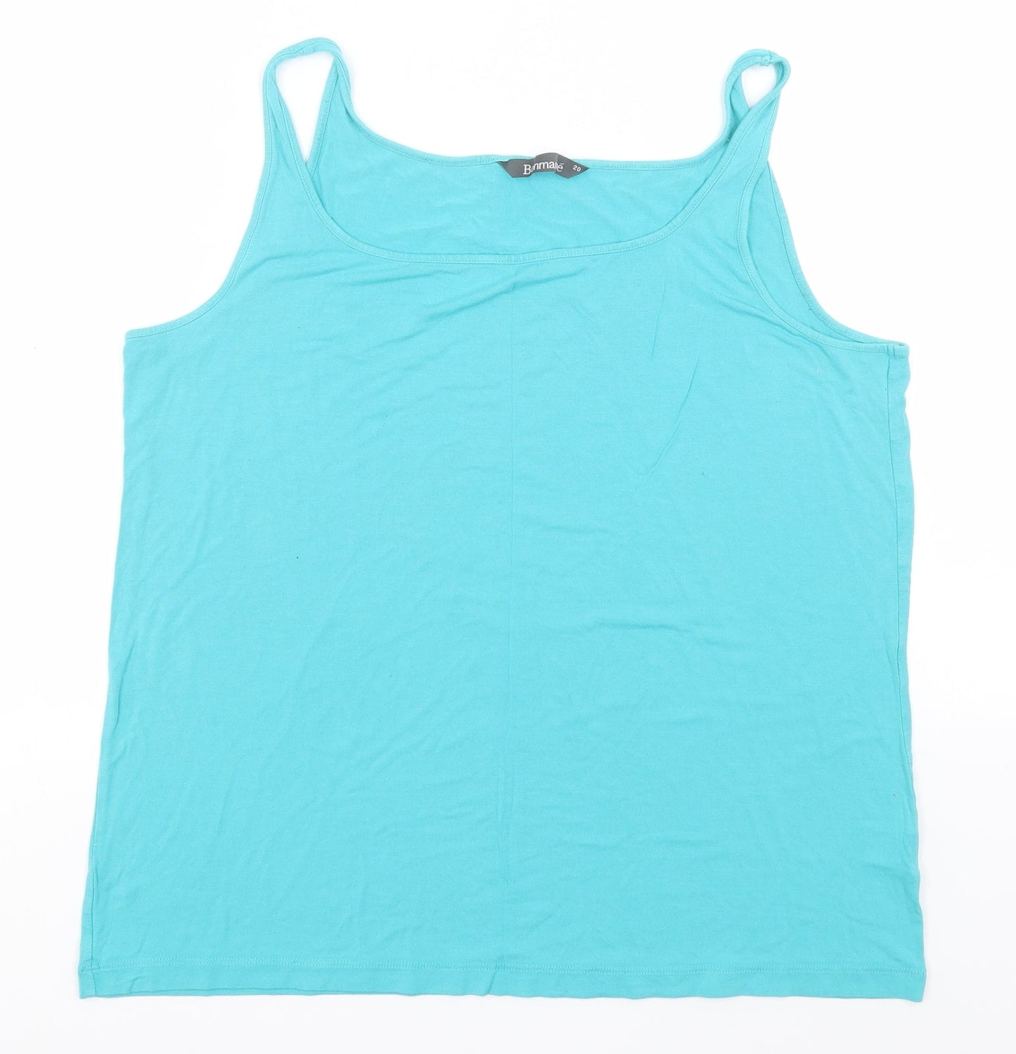 Bonmarché Womens Green  Viscose Basic Tank Size 20 Round Neck
