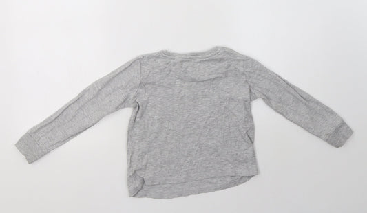 NEXT Girls Grey  Cotton Pullover Sweatshirt Size 5 Years   - Eid Mubarak