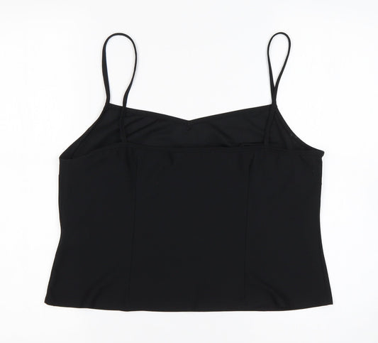 Dorothy Perkins Womens Black  Polyester Basic Blouse Size 16 V-Neck