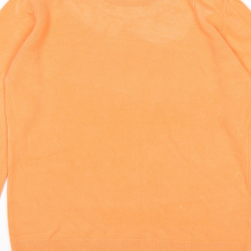 Paramour Womens Orange Round Neck  Acrylic Pullover Jumper Size M