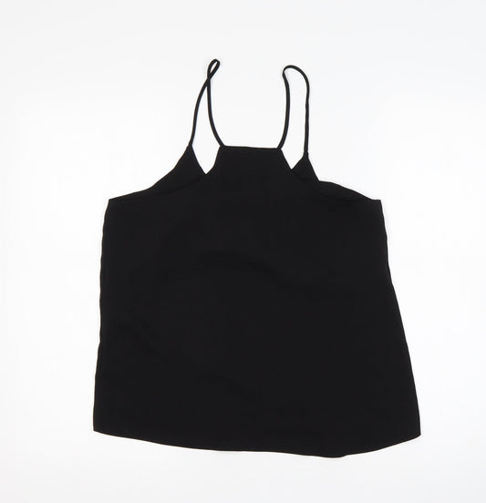 H&M Womens Black  Polyester Basic Tank Size 8 Off the Shoulder