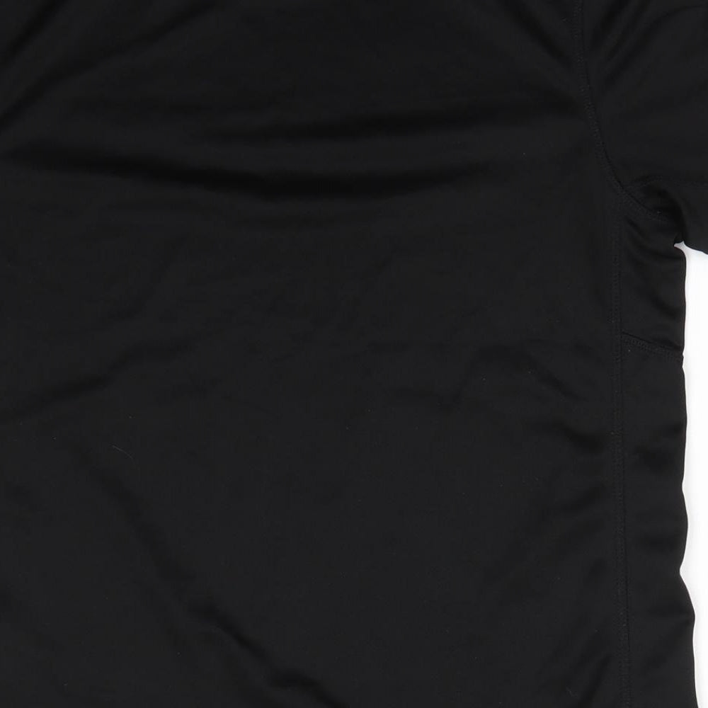 Slazenger Mens Black Animal Print Polyester Basic T-Shirt Size XS Round Neck Pullover - Slazenger CoolPass White trim arms & hemline
