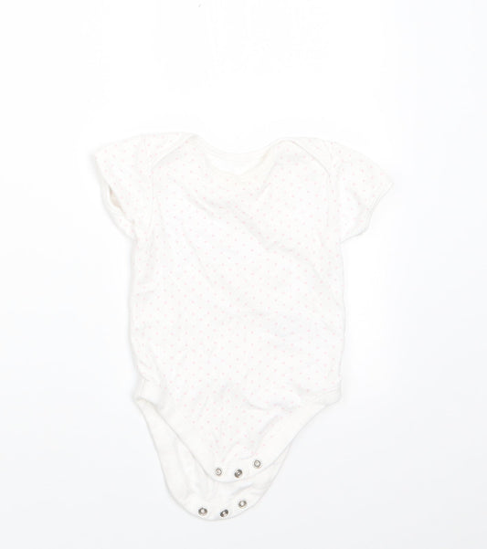 George Girls Pink Polka Dot Cotton Romper One-Piece Size 9-12 Months  Snap - Heart Polka dots
