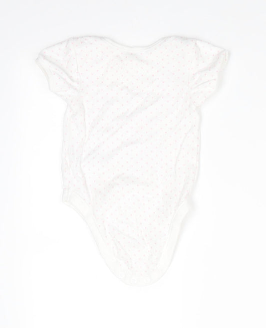 George Girls Pink Polka Dot Cotton Romper One-Piece Size 9-12 Months  Snap - Heart Polka dots