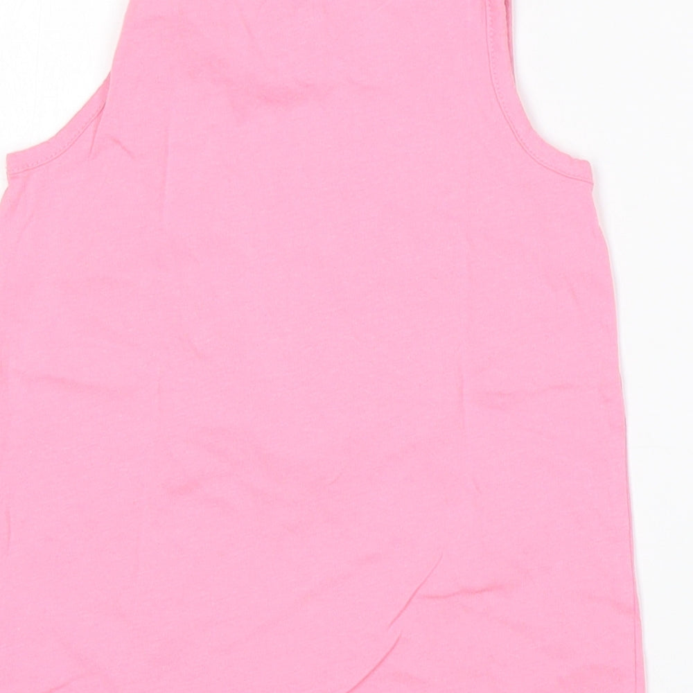 Gap Girls Pink  Cotton Basic Tank Size 5 Years Round Neck