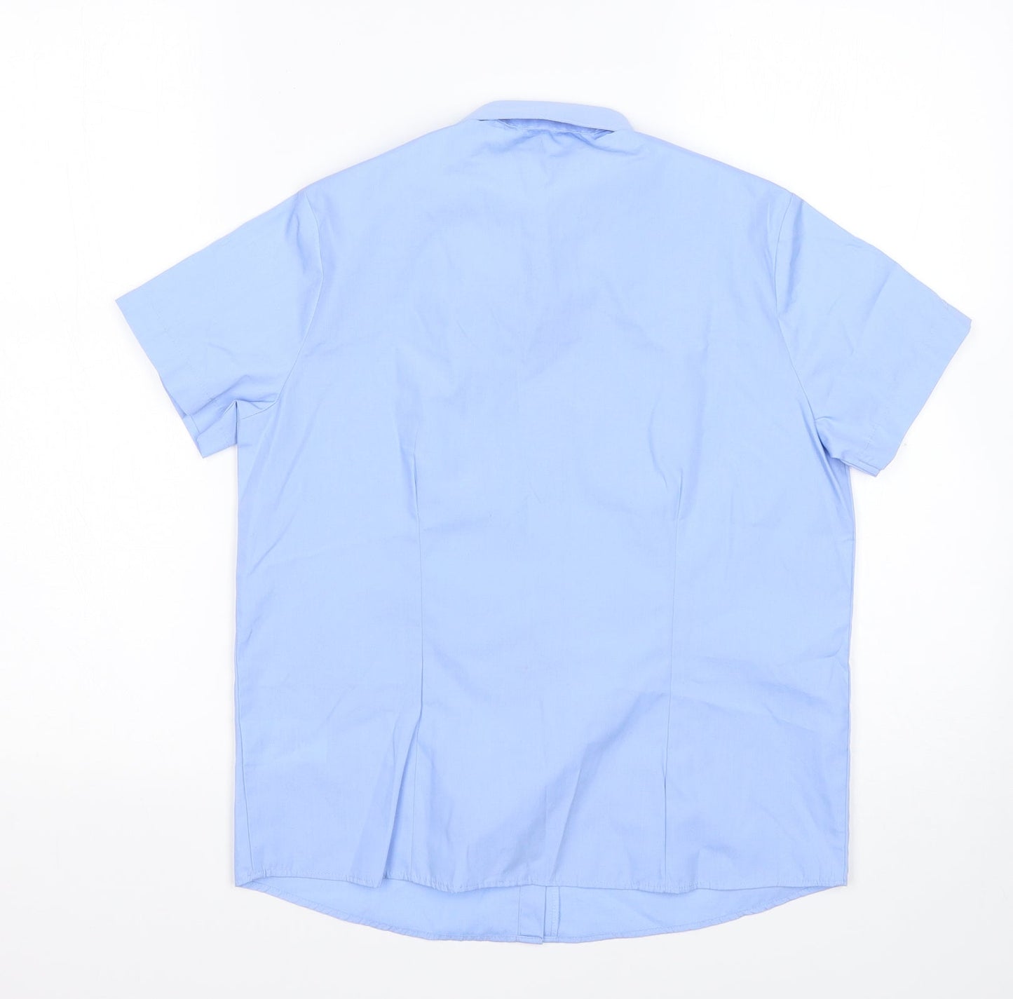 George Boys Blue  Polyester Basic Button-Up Size 9-10 Years Collared