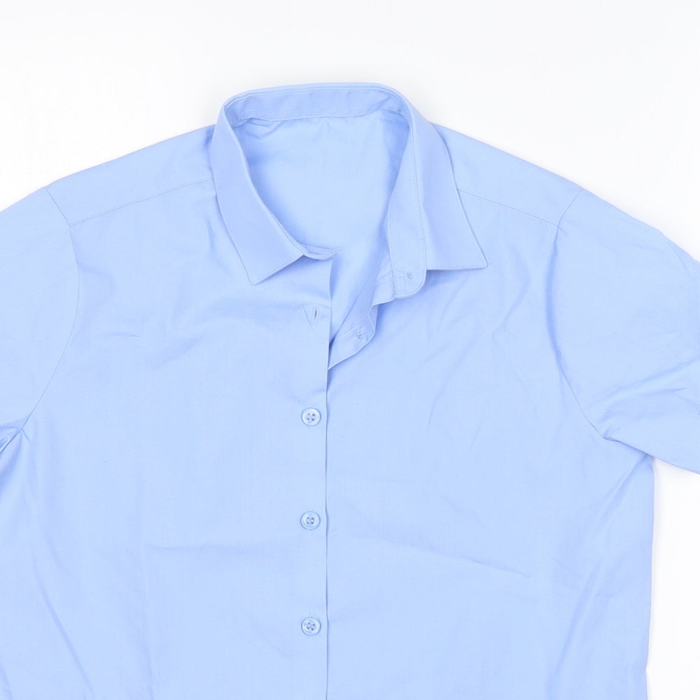 George Boys Blue  Polyester Basic Button-Up Size 9-10 Years Collared