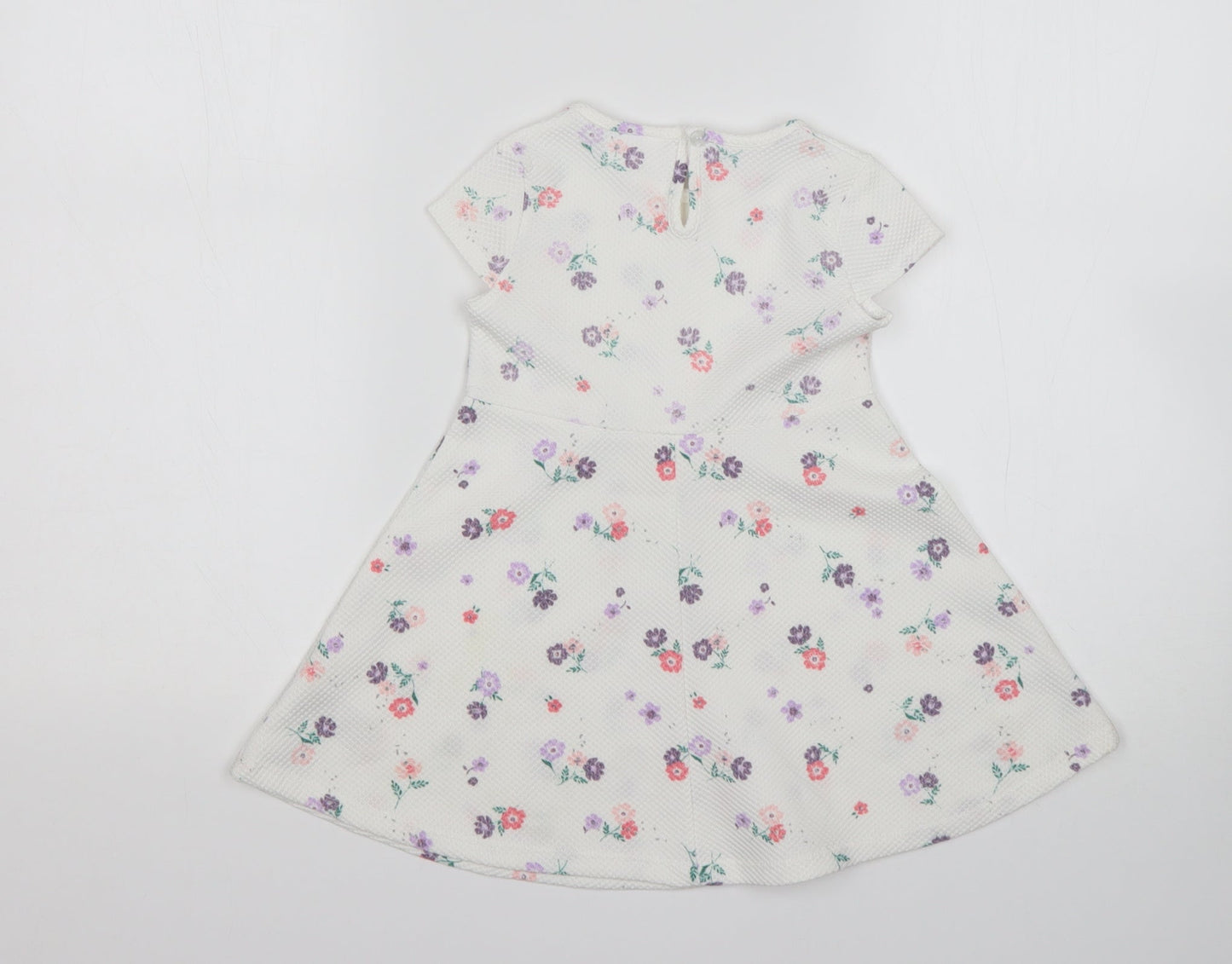 So Cute Girls Multicoloured Floral Polyester A-Line  Size 12-18 Months  Round Neck