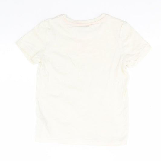 Marks and Spencer Boys Green  Cotton Basic T-Shirt Size 6-7 Years Round Neck