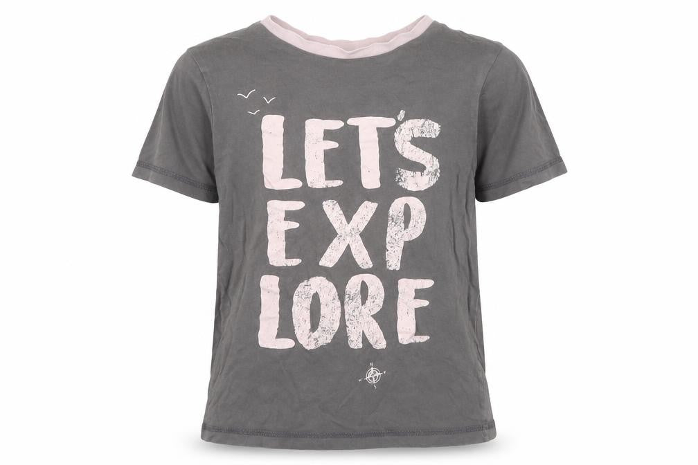 George Boys Grey  Cotton Basic T-Shirt Size 7-8 Years Round Neck  - Let's Explore