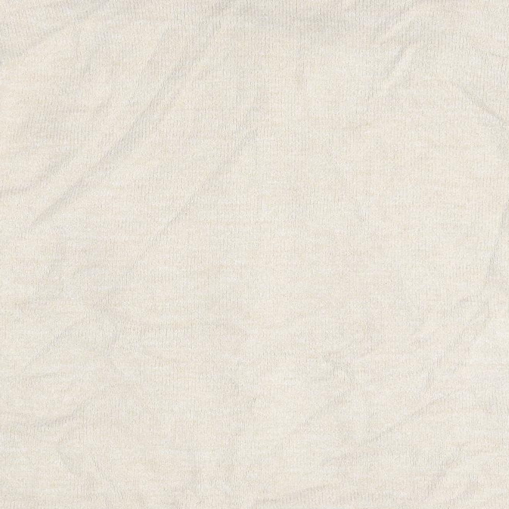 Paramour Womens Beige Round Neck  Acrylic Cardigan Jumper Size L