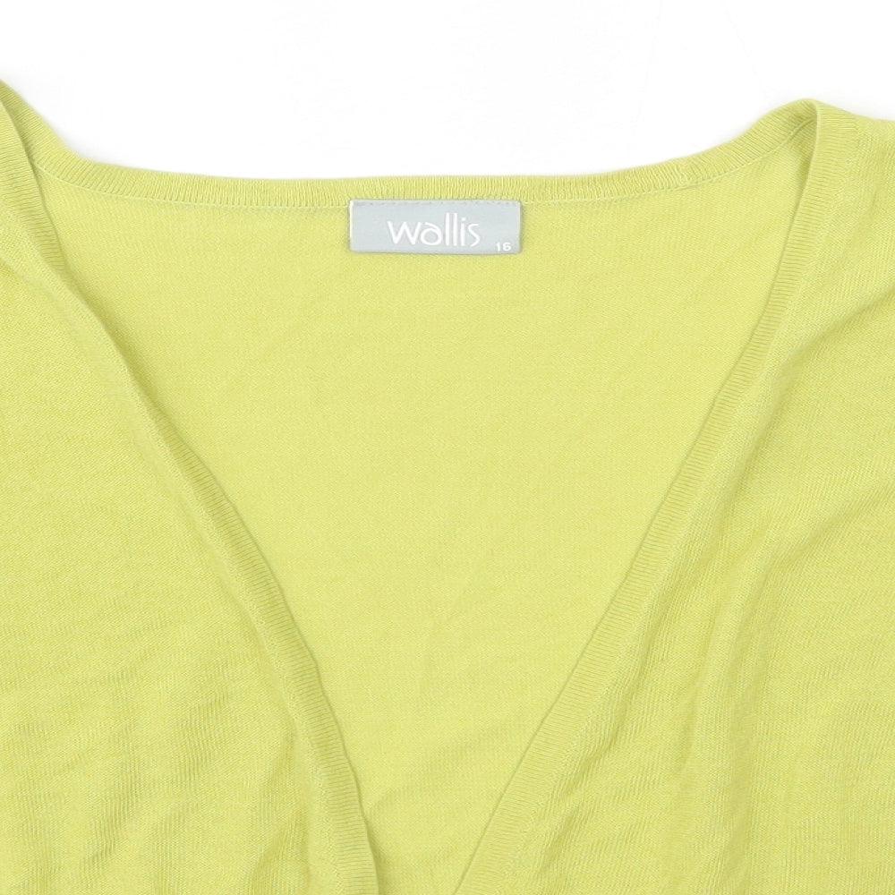 Wallis Womens Green  Viscose Basic Blouse Size 16 Round Neck