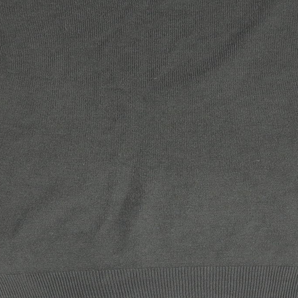 Topshop Womens Grey V-Neck  Acrylic Pullover Jumper Size 8