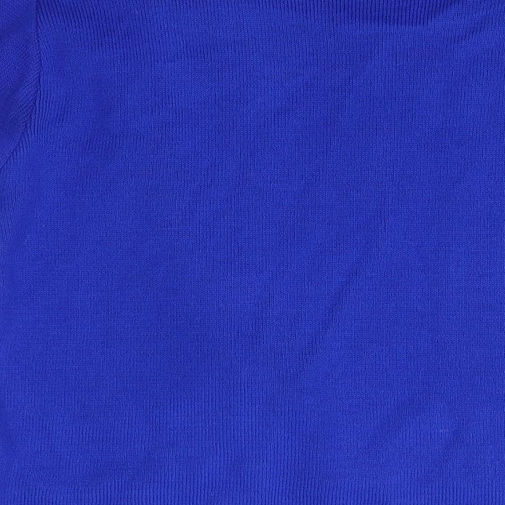 Glimose Design Womens Blue Round Neck  Acrylic Cardigan Jumper Size L
