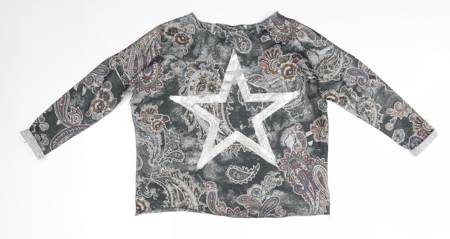 Preworn Womens Multicoloured Round Neck Paisley Viscose Pullover Jumper Size L