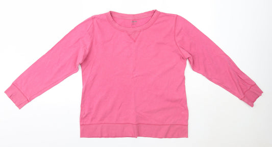 Sussan Womens Pink Round Neck  100% Cotton Pullover Jumper Size M