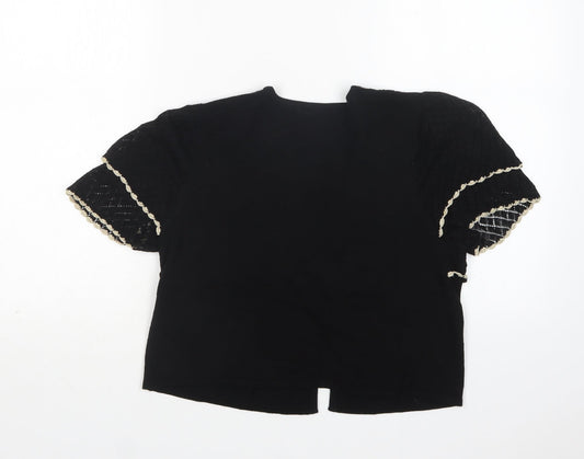 South Womens Black V-Neck  Viscose Cardigan Jumper Size 14
