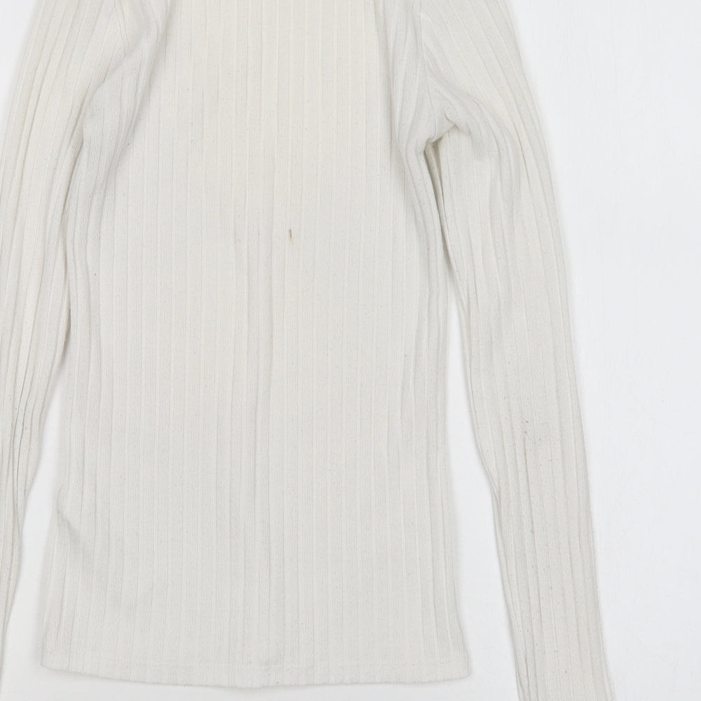 Topshop Womens White Mock Neck  Polyester Pullover Jumper Size 6
