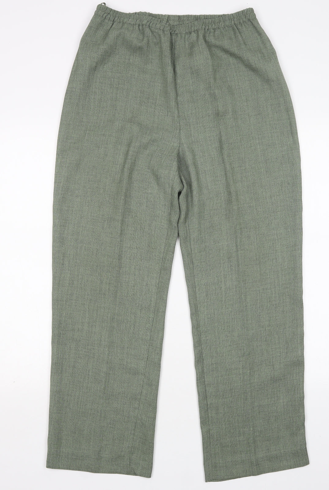 Preworn Womens Green  Polyester Trousers  Size 12 L29 in Regular