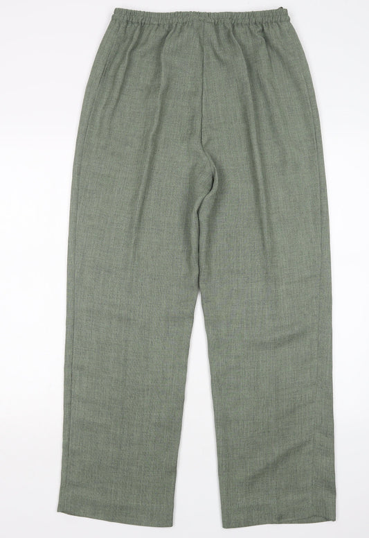 Preworn Womens Green  Polyester Trousers  Size 12 L29 in Regular
