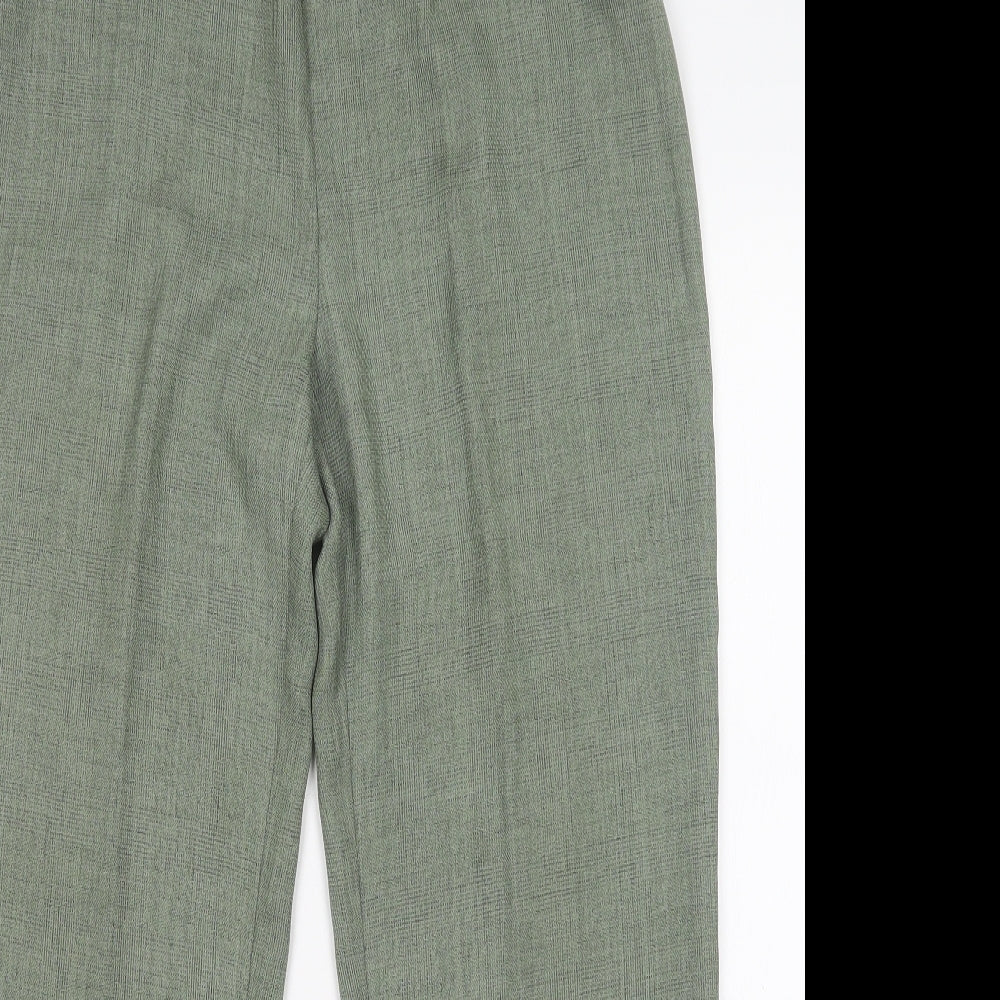 Preworn Womens Green  Polyester Trousers  Size 12 L29 in Regular