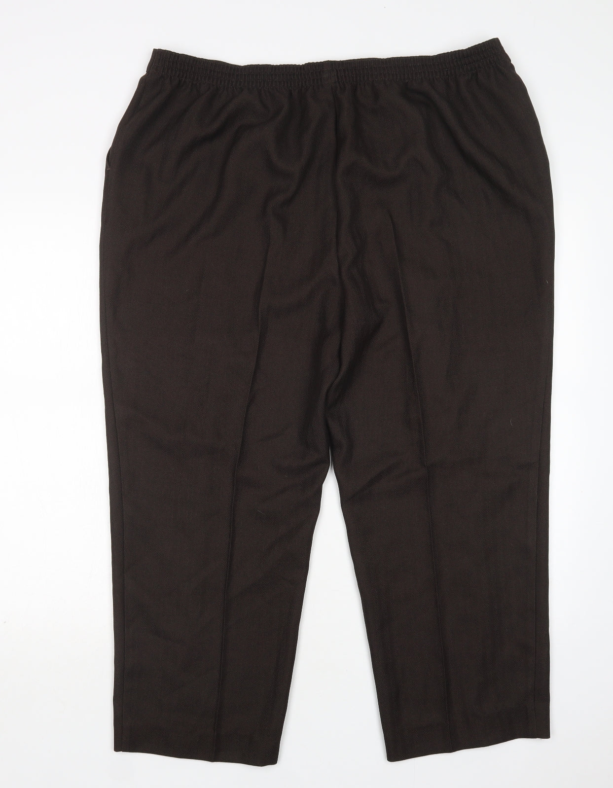 M&S Womens Brown  Polyester Trousers  Size 22 L26 in Regular