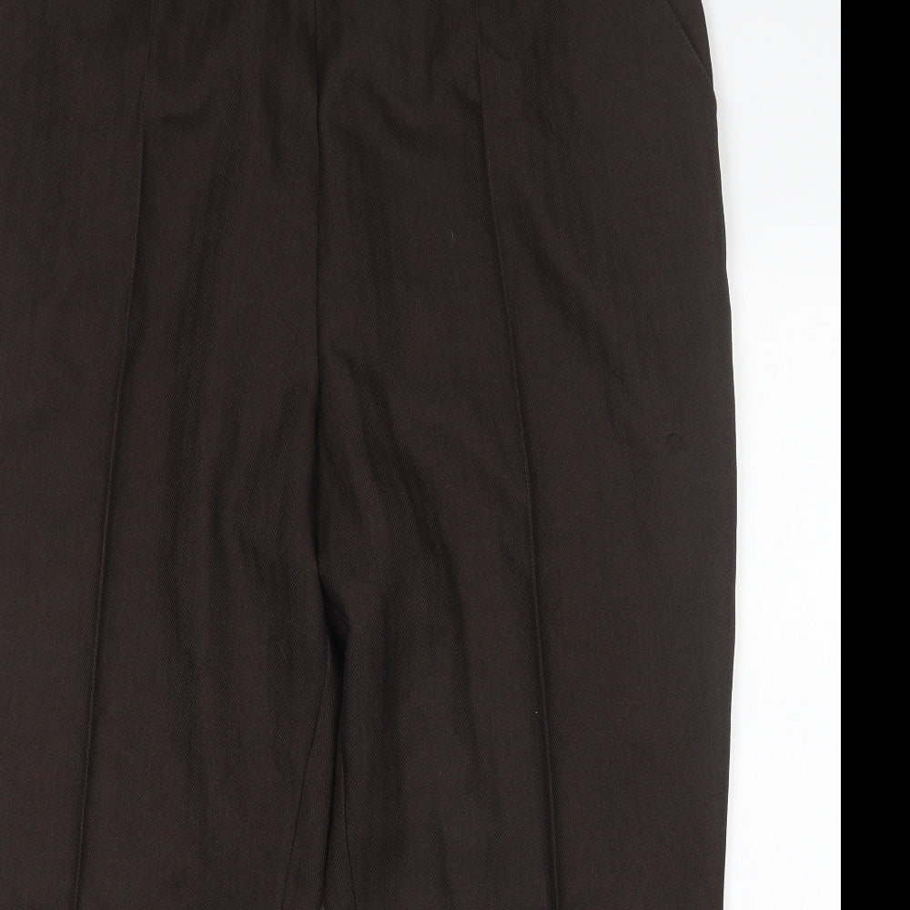M&S Womens Brown  Polyester Trousers  Size 22 L26 in Regular
