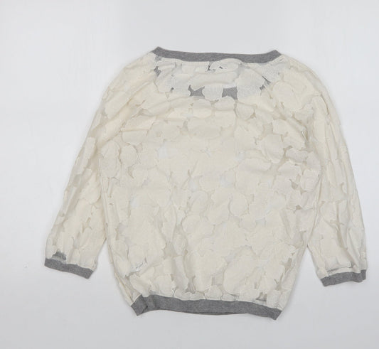 NEXT Womens Multicoloured Round Neck Floral Cotton Pullover Jumper Size 8
