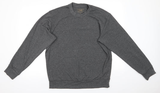 JACHS Mens Grey  Polyester Pullover Sweatshirt Size M   - Dark Grey Mix