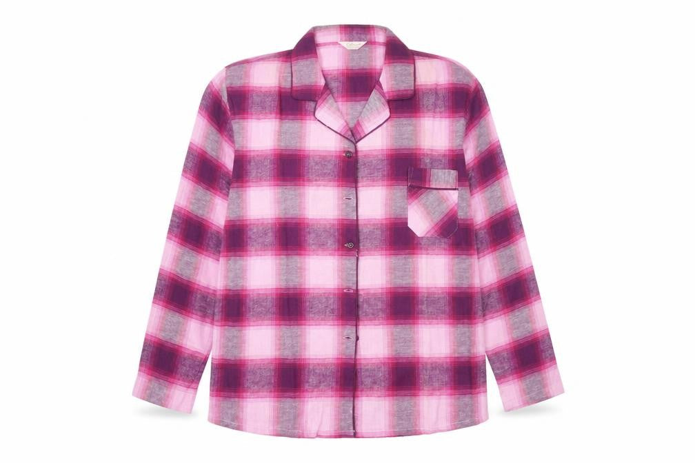 Secret Possessions Womens Pink Check Cotton Top Nightshirt Size 12