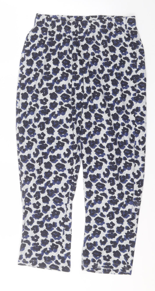 Preworn Womens Grey Animal Print Cotton Sweatpants Trousers Size 8 L28 in Regular