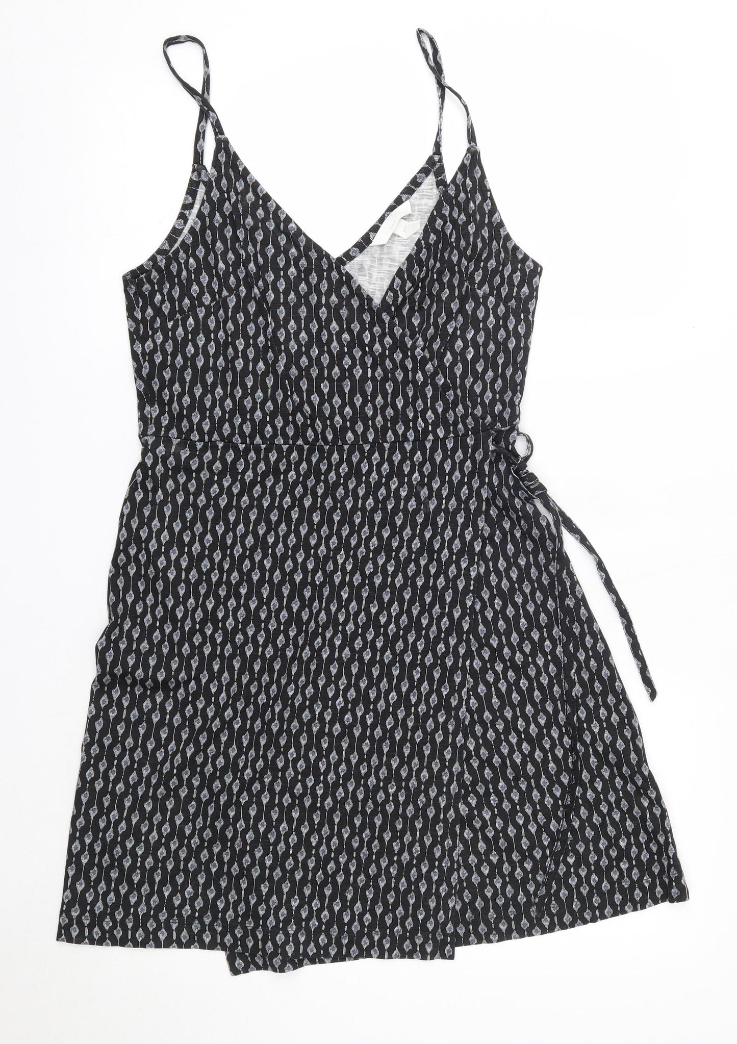 H&M Womens Black  Cotton A-Line  Size S  V-Neck