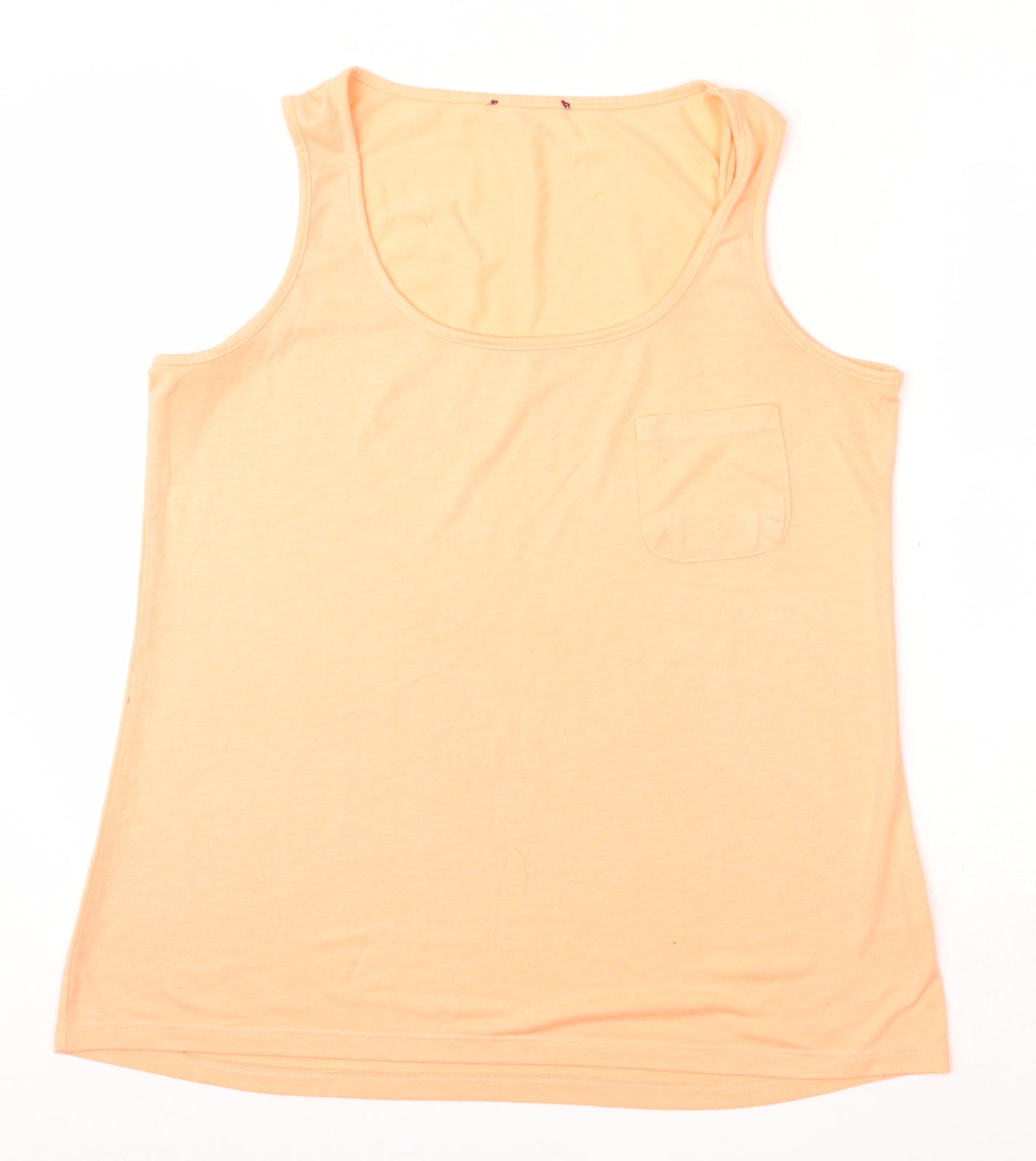 Select Womens Orange  Polyester Basic Tank Size 16 Round Neck