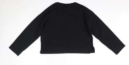 H&M Womens Black Round Neck  100% Cotton Pullover Jumper Size S