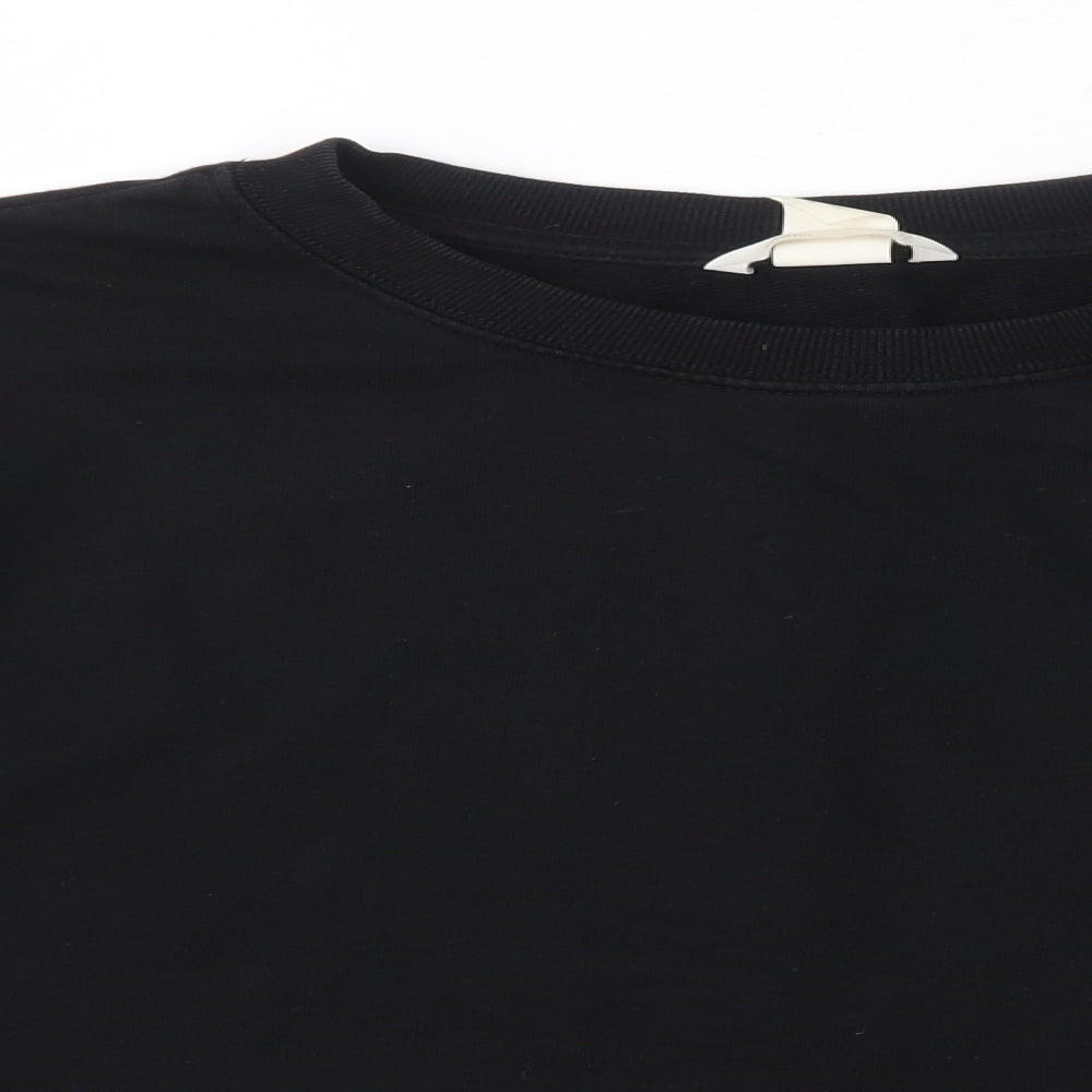 H&M Womens Black Round Neck  100% Cotton Pullover Jumper Size S