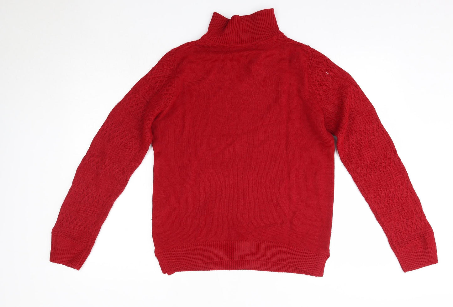 Isle Womens Red Collared  Acrylic Pullover Jumper Size S