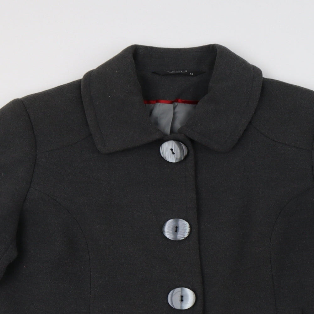BM Womens Grey   Pea Coat Coat Size 14  Button