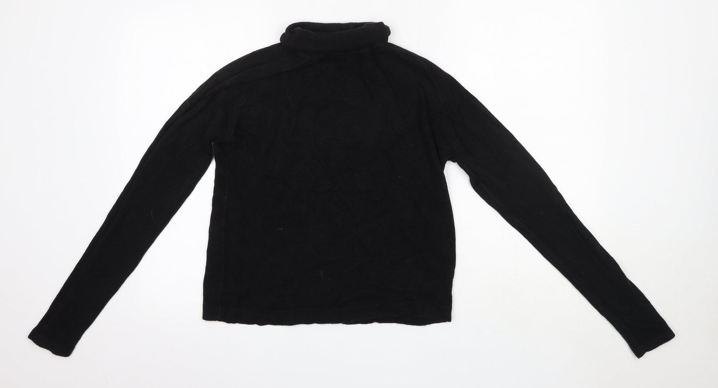 Originals Womens Black Roll Neck  Acrylic Pullover Jumper Size 10