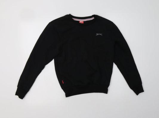 Slazenger Boys Black  Polyester Pullover Sweatshirt Size 7-8 Years