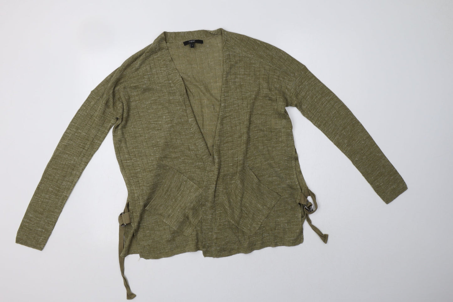 NEXT Womens Green V-Neck  Acrylic Cardigan Jumper Size S