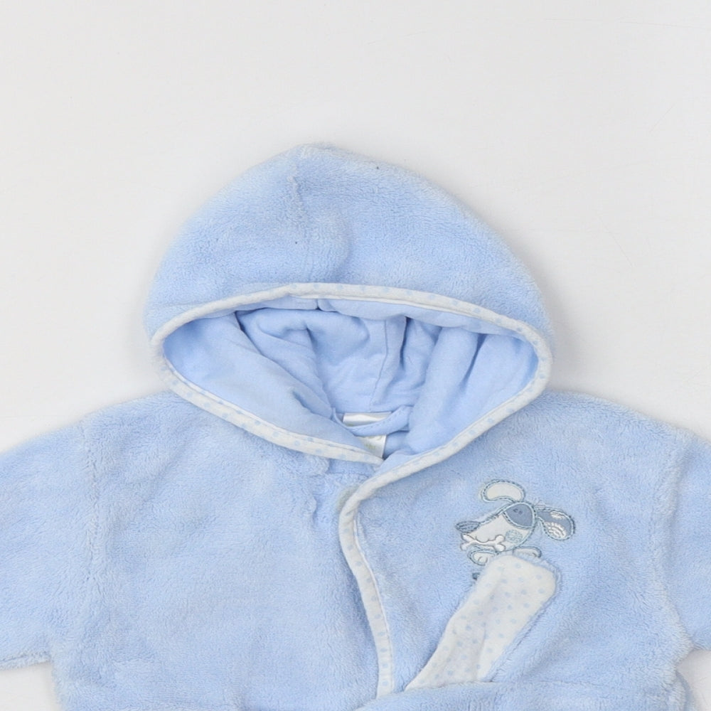 Preworn Baby Blue Solid Polyester Kimono Robe Size 6-9 Months