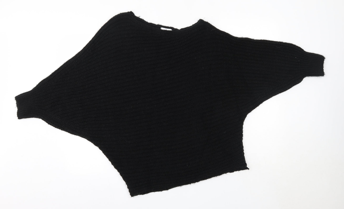 Topshop Womens Black Round Neck  Acrylic Pullover Jumper Size XS