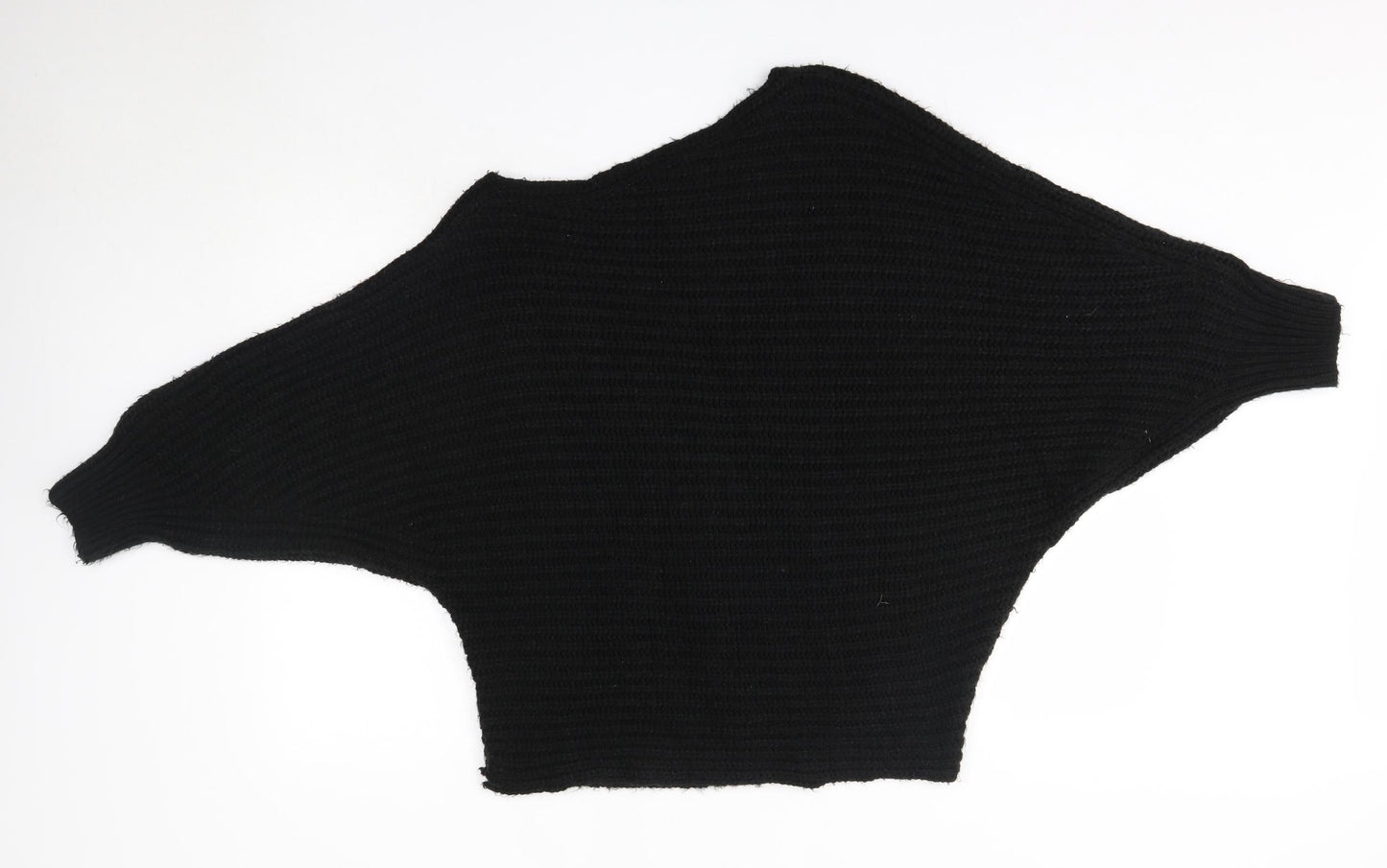 Topshop Womens Black Round Neck  Acrylic Pullover Jumper Size XS