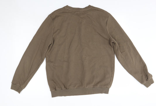 New Look Mens Green Round Neck  Cotton Pullover Jumper Size S