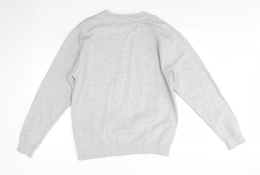 Awdis Mens Grey Round Neck  Cotton Pullover Jumper Size M   - Chemistry