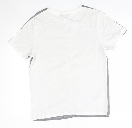 River Island Mens Grey  Polyester  T-Shirt Size S Round Neck