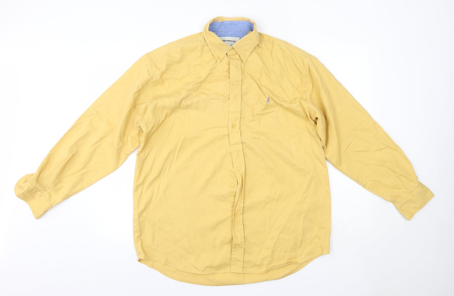 Northwood Mens Yellow  Polyester  Button-Up Size M Collared